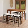 Image de vidaXL Ensemble de bar de jardin avec coussins 7 pcs Noir