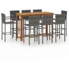Image de vidaXL Ensemble de bar de jardin 9 pcs Gris