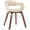 Image de vidaXL Chaise de salle Ã  manger Blanc Bois courbÃ© et similicuir