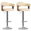 Image de vidaXL Tabourets de bar lot de 2 crème bois courbé et similicuir327335