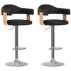 Image de vidaXL Tabourets de bar lot de 2 noir bois courbé et similicuir327336
