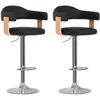 Image de vidaXL Vidaxl Tabourets De Bar Lot De 2 Noir Bois Courbé Et Similicuir