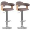 Image de vidaXL Tabourets de bar lot de 2 taupe bois courbé et tissu327339