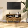 Image de vidaXL Meuble TV chêne fumé 90x40x48,5 cm bois d'ingénierie326785