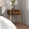 Image de vidaXL Table de chevet chêne fumé 40x40x56 cm Bois d'ingénierie326811