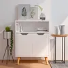 Image de vidaXL Buffet blanc brillant 60x30x72 cm bois d'ingénierie326828