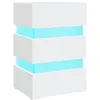Image de Vidaxl Table De Chevet Ã  Led Blanc 45x35x67 Cm AgglomÃ©rÃ©