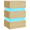 Image de Vidaxl Table De Chevet Ã Led ChÃªne Sonoma 45x35x67 Cm AgglomÃ©rÃ©
