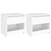 Image de vidaXL Tables de chevet 2 pcs Blanc 40x30x39 cm Aggloméré803444