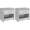 Image de vidaXL Vidaxl Tables De Chevet 2 Pcs Gris Béton 40x30x39 Cm Aggloméré