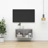 Image de vidaXL Meuble TV mural Gris béton 37x37x72 cm Bois d'ingénierie