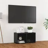 Image de vidaXL Meuble TV gris brillant 72x35x36,5 cm bois d'ingénierie805533