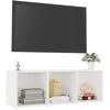Image de vidaXL Meuble TV Blanc 107x35x37 cm Aggloméré