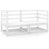 Image de vidaXL Canapés d'angle de jardin 2 pcs blanc bois de pin massif805676