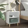 Image de vidaXL Tables de chevet avec pieds en bois 2 pcs Blanc 40x30x50 cm805780