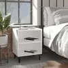 Image de vidaXL Tables de chevet avec pieds en métal 2 pcs blanc 40x30x50 cm