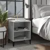 Image de vidaXL Table de chevet avec pieds en métal Gris béton 40x30x50 cm
