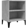 Image de Vidaxl Table De Chevet Avec Pieds En MÃ©tal Gris BÃ©ton 40x30x50 Cm