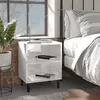 Image de vidaXL Table de chevet avec pieds en métal blanc brillant 40x30x50 cm805809