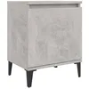 Image de vidaXL Table de chevet avec pieds en mÃ©tal Gris bÃ©ton 40x30x50 cm