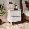 Image de vidaXL Table de chevet avec pieds en pin Blanc 40x35x50 cm805851