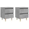 Image de vidaXL Tables de chevet pieds en pin 2 pcs gris béton 40x35x50 cm805860