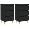 Image de vidaXL Tables de chevet avec pieds en bois 2 pcs noir 40x35x69 cm805890