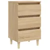 Image de vidaXL Table de chevet avec pieds en bois ChÃªne sonoma 40x35x69 cm