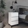 Image de vidaXL Table de chevet avec pieds en métal blanc 40x35x69 cm805905