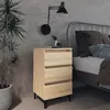Image de vidaXL Table de chevet avec pieds en métal chêne sonoma 40x35x69 cm