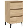 Image de vidaXL Table de chevet avec pieds en mÃ©tal ChÃªne sonoma 40x35x69 cm