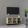 Image de vidaXL Meuble TV avec pieds en métal Chêne sonoma 103,5x30x50 cm