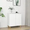 Image de vidaXL Buffet avec pieds en bois massif blanc bois d'ingénierie806067