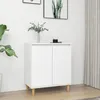 Image de vidaXL Vidaxl Buffet Avec Pieds En Bois Massif Blanc Bois D'ingénierie