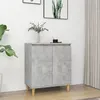 Image de vidaXL Buffet avec pieds en bois Gris béton bois d'ingénierie806071