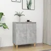 Image de vidaXL Buffet avec pieds en bois Gris bÃ©ton bois d'ingÃ©nierie