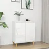 Image de vidaXL Buffet avec pieds en bois blanc brillant bois d'ingénierie806073