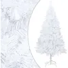 Image de vidaXL Arbre de Noël artificiel avec branches épaisses blanc 120cm PVC