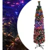 Image de vidaXL Arbre de Noël artificiel mince et support 150 cm fibre optique