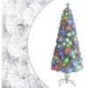Image de vidaXL Arbre de Noël artificiel pré-éclairé blanc 210 cm fibre optique328452