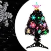 Image de vidaXL Sapin de Noël et flocons de neige LED Noir 64 cm Fibre optique328460