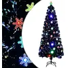 Image de vidaXL Sapin de Noël et flocons de neige LED Noir 240 cm Fibre optique328465