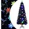 Image de vidaXL Sapin de NoÃ«l et flocons de neige LED Noir 240 cm Fibre optique