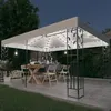 Image de vidaXL Tonnelle avec double toit et lumières LED 3x4 m Blanc3070298