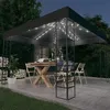 Image de vidaXL Chapiteau de jardin avec lumières LED 3x3 m Anthracite
