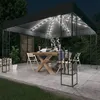 Image de vidaXL Tonnelle avec guirlande lumineuse à LED 3x3 m Anthracite Tissu