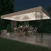 Image de vidaXL Tonnelle avec guirlande lumineuse à LED 3x4 m Crème Tissu3070328