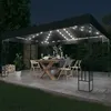 Image de vidaXL Tonnelle avec guirlande lumineuse à LED 3x4 m Anthracite Tissu