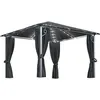 Image de vidaXL Vidaxl Tonnelle Avec Rideau Et Lumières Led 3x3 M Anthracite Aluminium