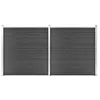 Image de vidaXL Ensemble de panneau de clôture WPC 353x186 cm Noir